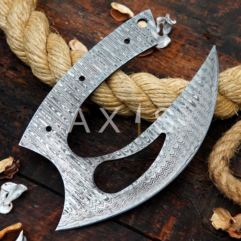 ULLU Knife Damascus Steel Blank Blade