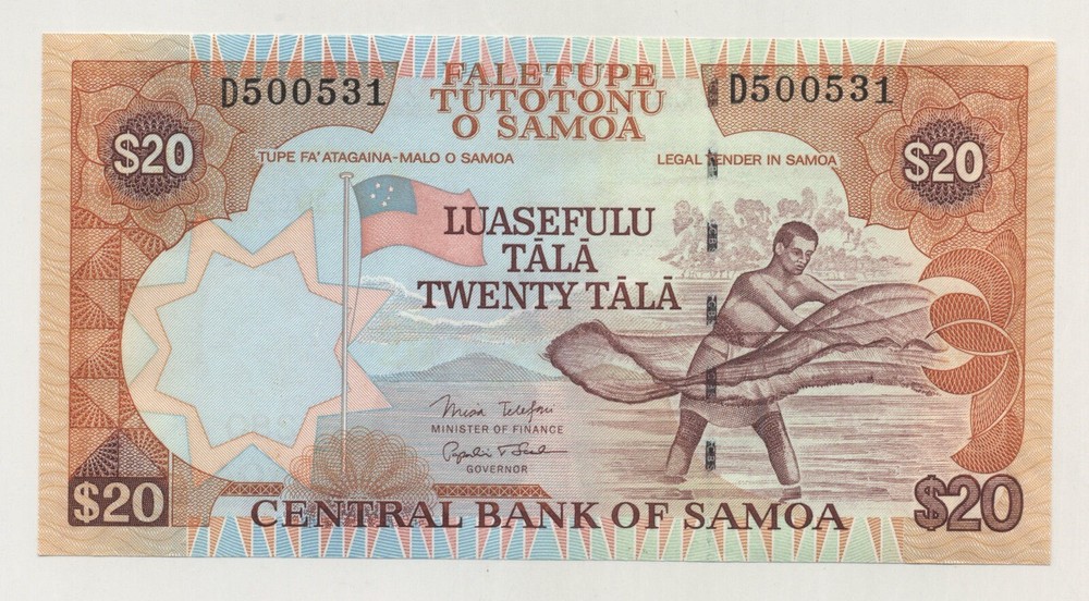 Samoa 20 Tala ND 2002  Pick 35.b UNC Uncirculated Banknote