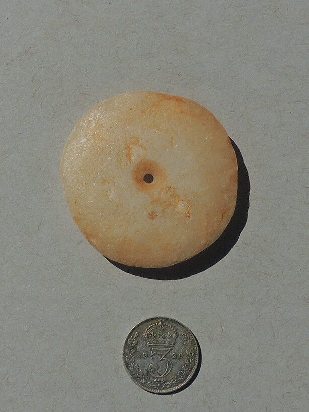 an ancient neolithic 38 mm african agate stone bead mali #285