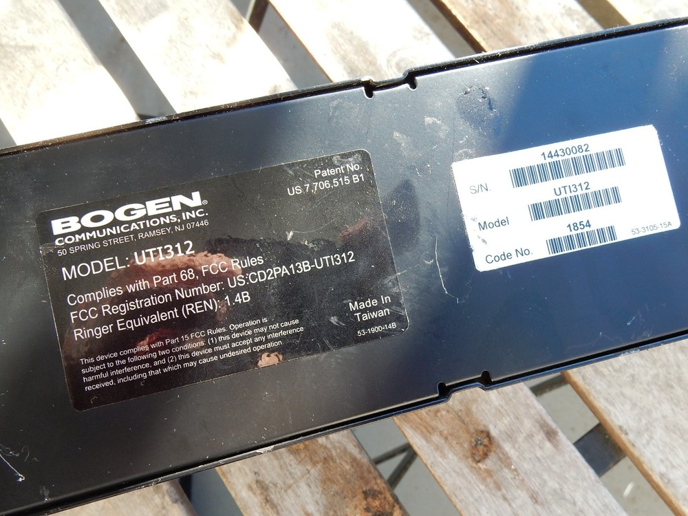 Bogen Communications UT1312 Universal multi zone telephone paging controller