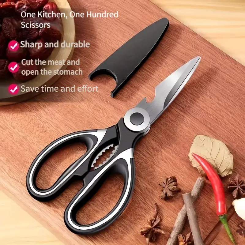 Stainless Steel Multi-Use Scissors, Cuts Chicken Bones/Fish, Kitchen Essential