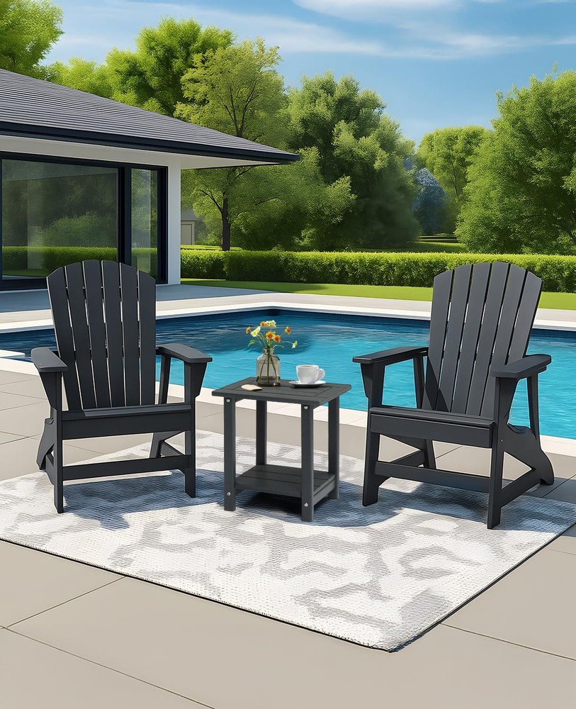 Adirondack Side Table,16.5"Outdoor End Table,HDPE Weather Resistant Coffee Table