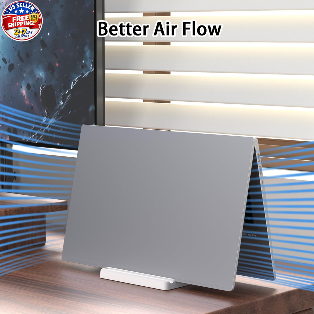 Ahonnpely Vertical Laptop Stand Holder - Adjustable ABS Plastic White