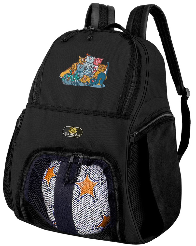 Cat Soccer Backpack - Cats Volleyball Bag -SIDE SHOE POCKETS!