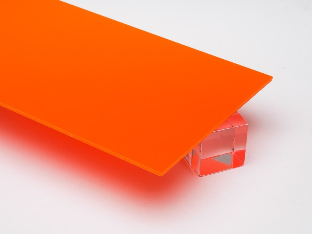1/8" Solid Orange Acrylic Plexiglass Opaque Sheet 12" x 12" AZM