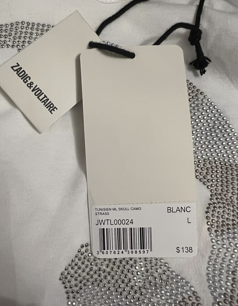 Zadig & Voltaire Skull Top White size Medium or Large ($138) NWT