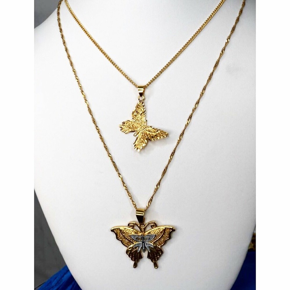 2 piece Butterfly necklace set