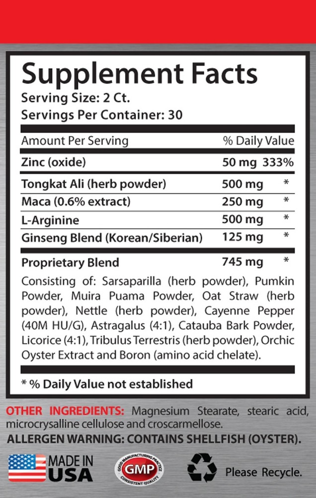 Bigger Men Tablets - Longjack 2170mg - Maca Powder 2B