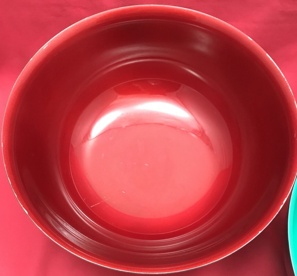 2 Pc Silverplated ENAMELED BOWLS Reed & Barton #105 Red & Green