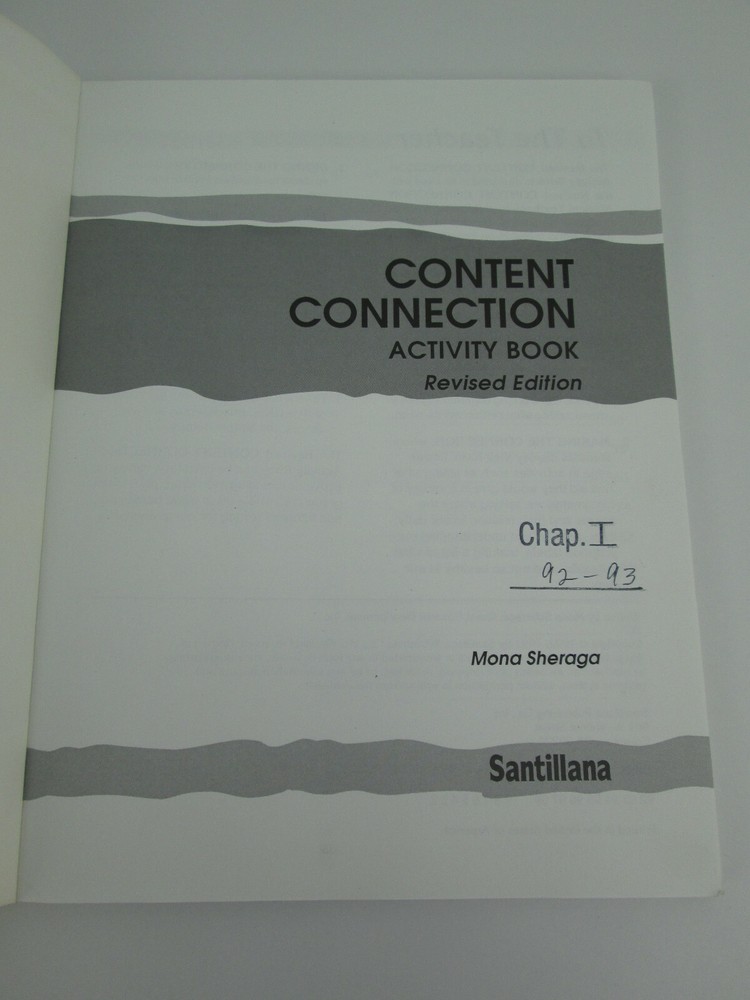 Santillana Content Connection Activity Book Revised Edition Mona Sheraga School