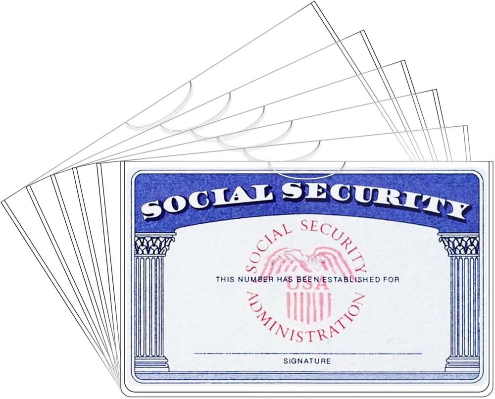 6 Pack Card Protector Social Security, Medicare, Credit & Driver's License Sl...