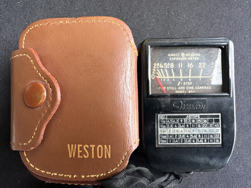 Vintage Weston Master IV Direct Reading Exposure Meter With Leather Case #853