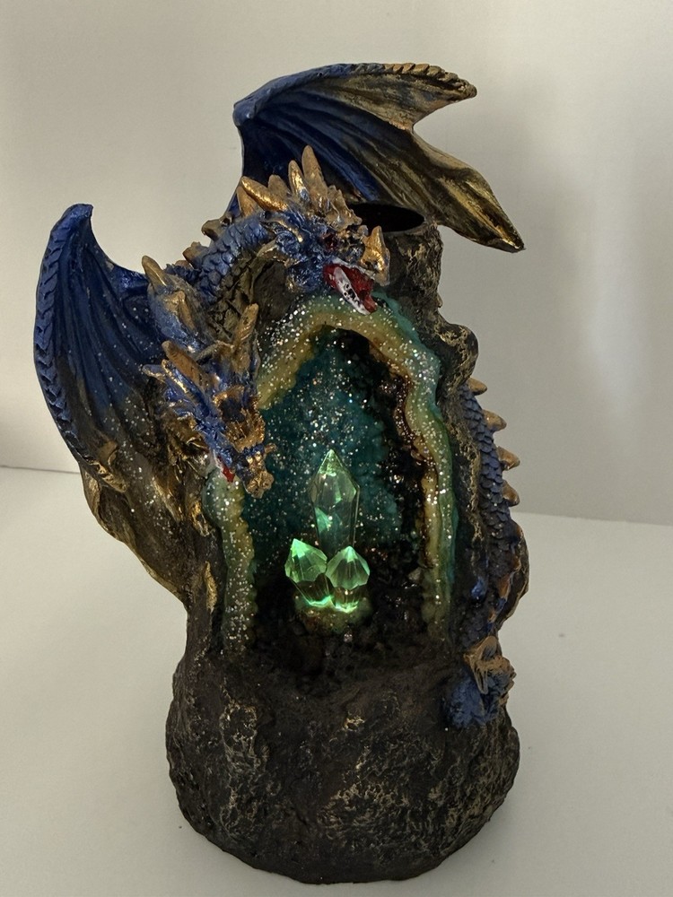 Blue Dragon LED Crystal Geode Backflow Burner | Relaxation & Home Décor