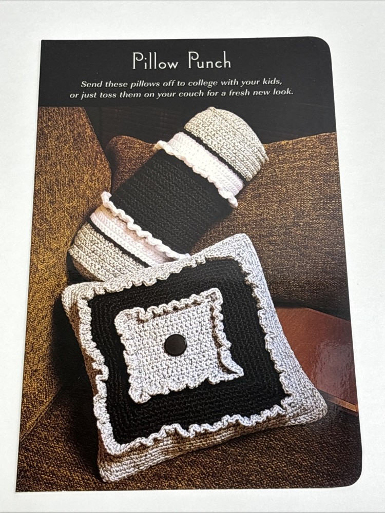 Pillow Punch 2 Designs Crochet Pattern Card