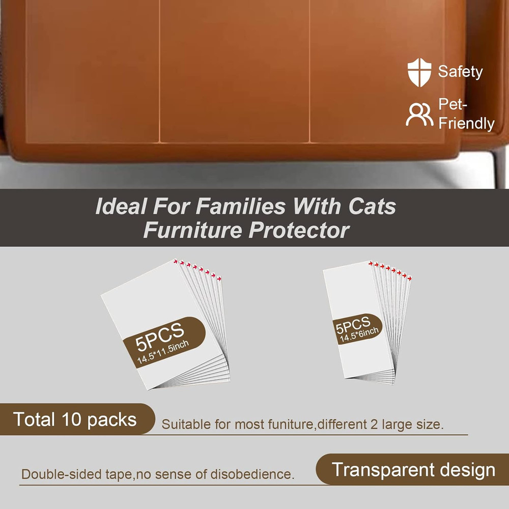 Anti Cat Scratch Furniture Protector, 10 Pack, 10PCS, Clear