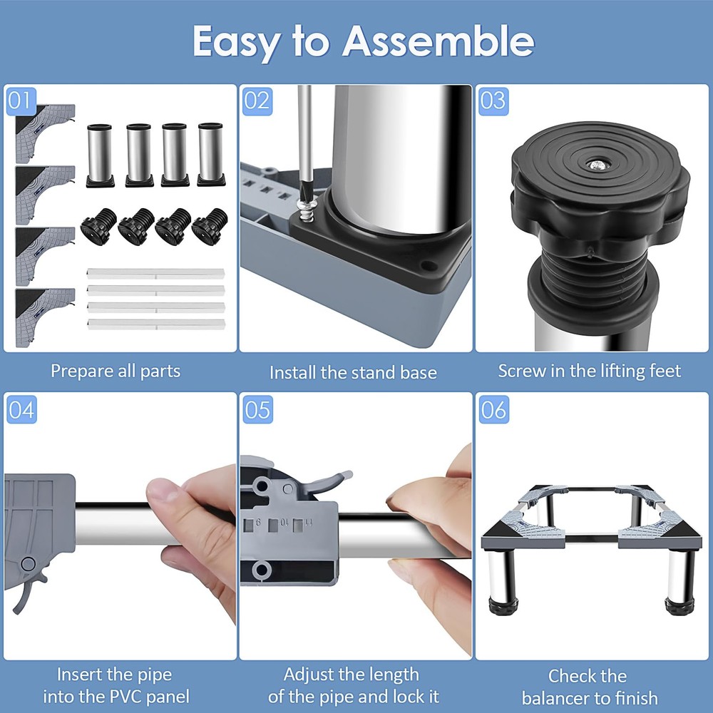Mini Fridge Stand with Silicone Mat, Universal Stand Base Adjustable Refriger