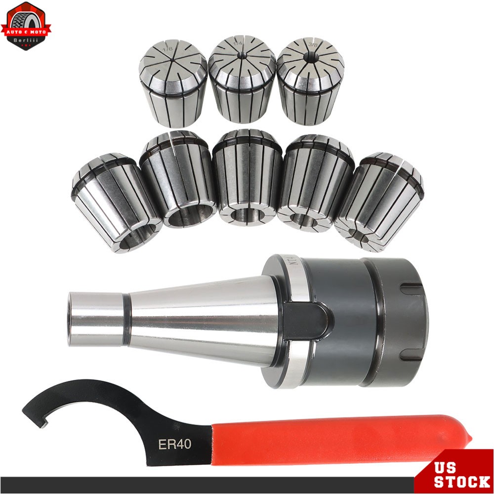 10 Pack #40 ER-40 Spring Collet Chuck Set Accuracy to .0005" 5/8"-11 Thread