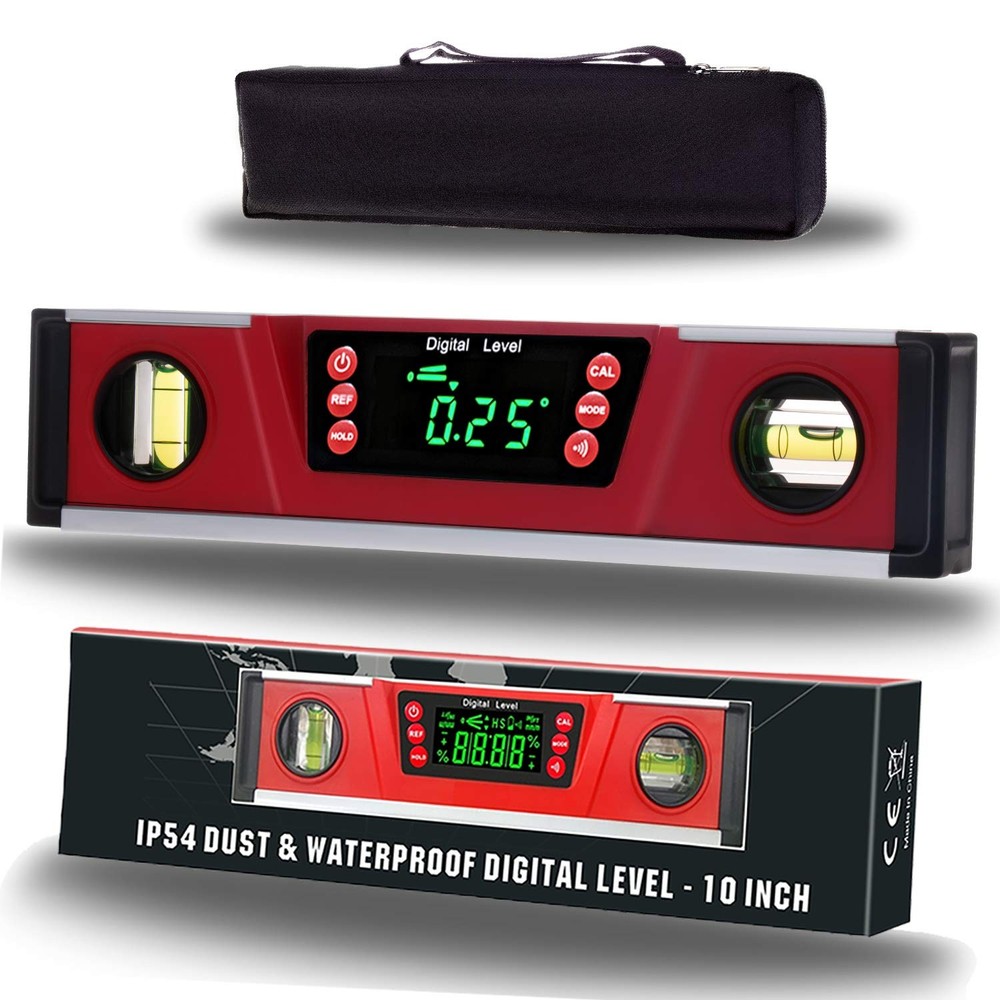 10-Inch Digital Torpedo Level and Protractor | Neodymium Magnets | Bright LED...