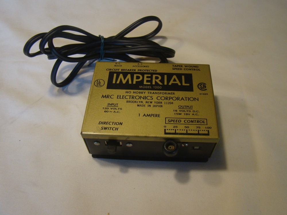 Vtg Imperial Model 1200 HO Transformer from MRC Electronics Corporation Working