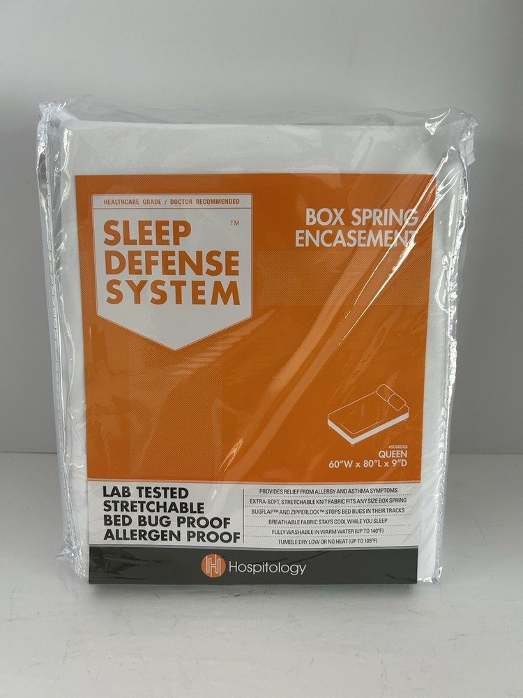 Hospitology Box spring Encasement QUEEN Allergen NEW