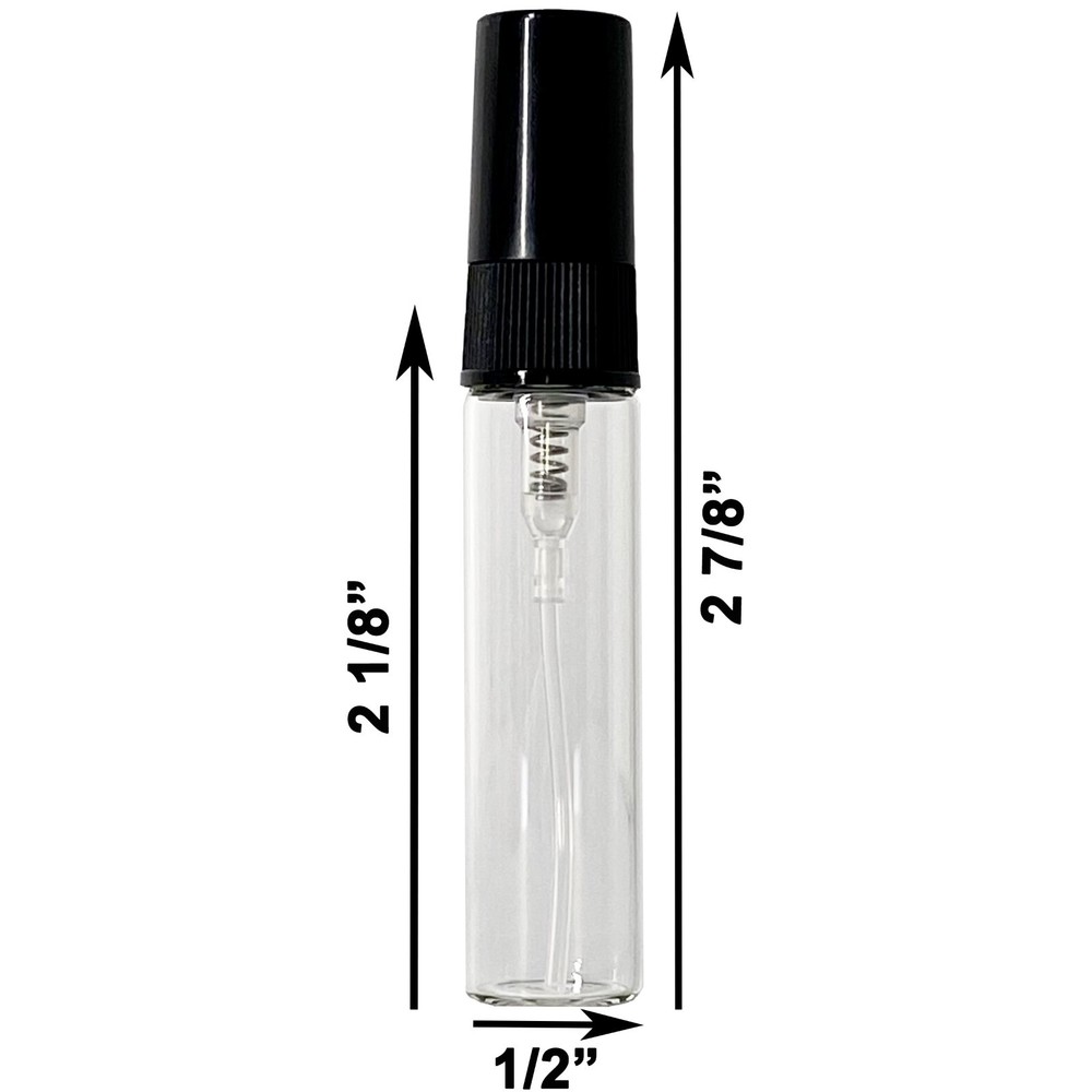 5ml 0.17oz Empty Perfume Glass Spray Bottles Black Atomizer Refillable