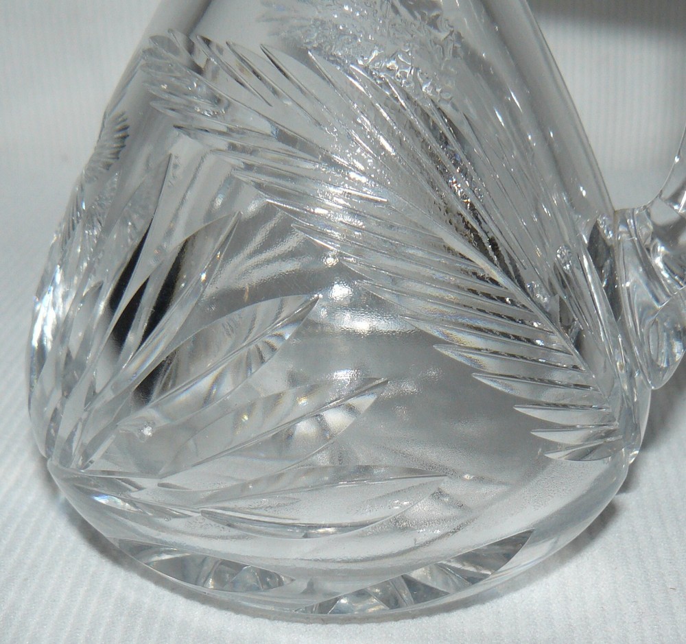Cut Crystal Glass Cruet With Stopper 7"