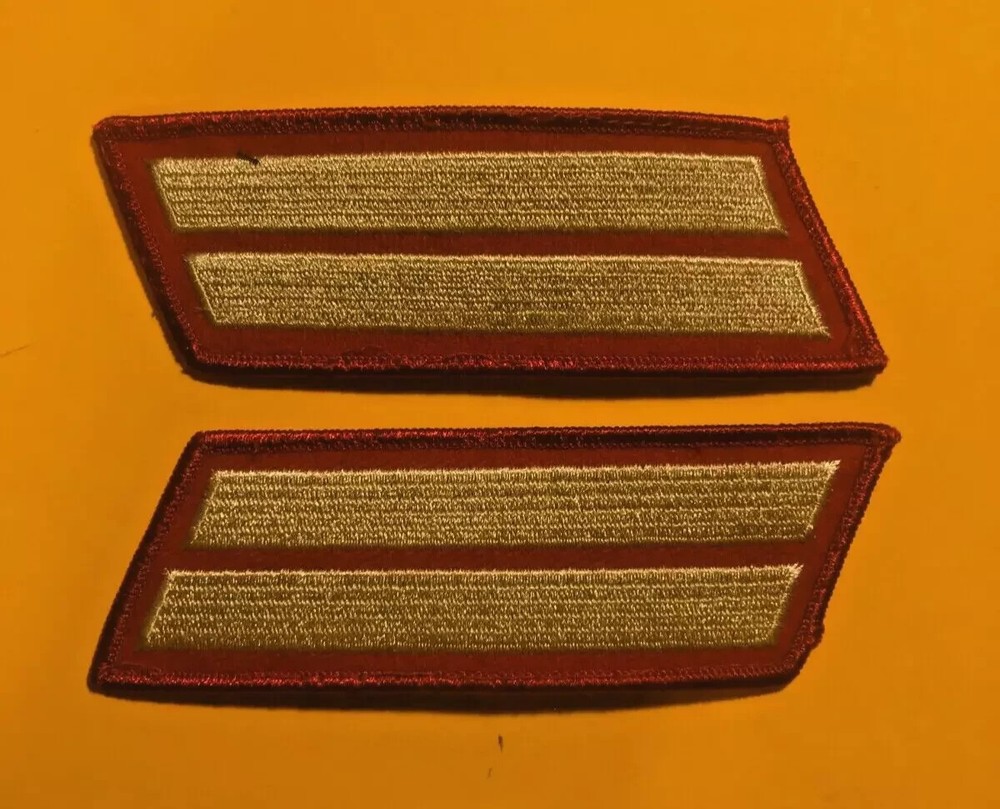 Military USMC Service Strips 2 Bars Male Gold Red Patch Unit K782
