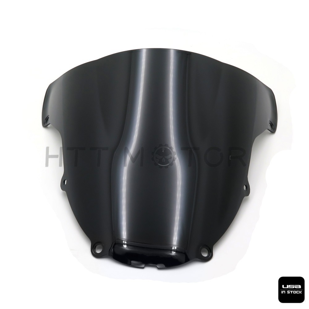 HTTMT Double Bubble Windshield Windscreen For KAWASAKI ZX 6R 636 2003-2004 Black