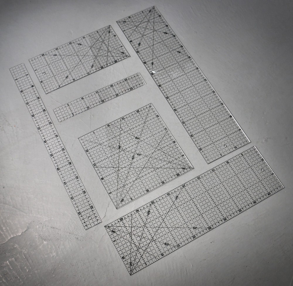 Quilting Patchwork Craft Ruler Square - VARIOUS SIZES 3 mm thick clear acrylic .