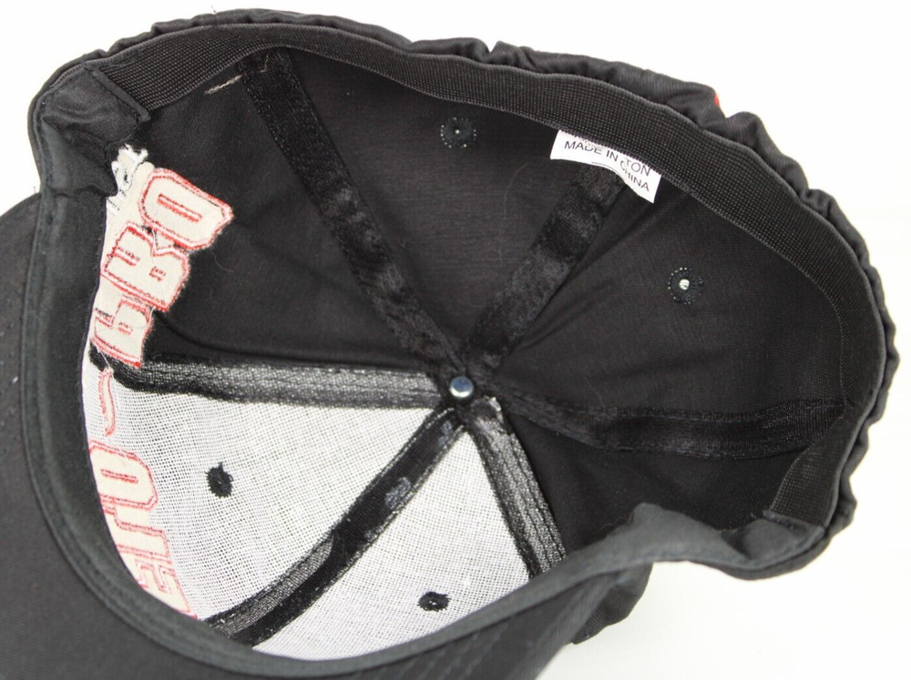 FLO-PRO PERFORMANCE EXHAUST MENS FITTED STRETCH HAT CAP BLACK EMBROIDERED COTTON