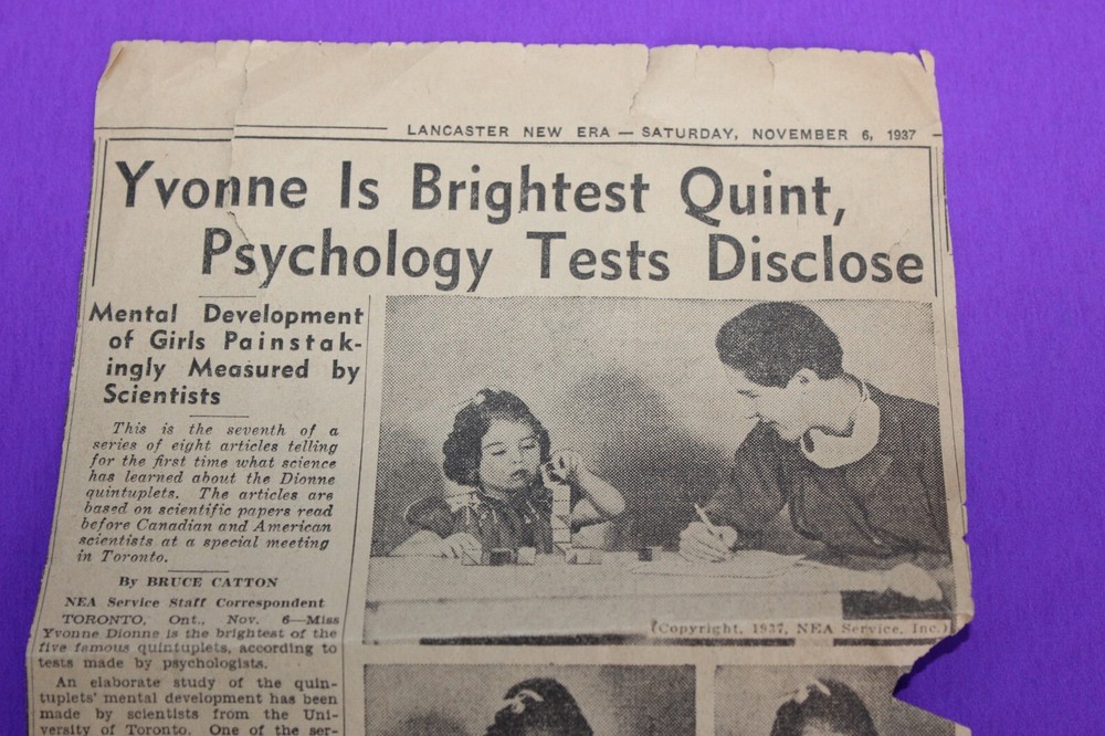 Dione Quints memorabilia orginal