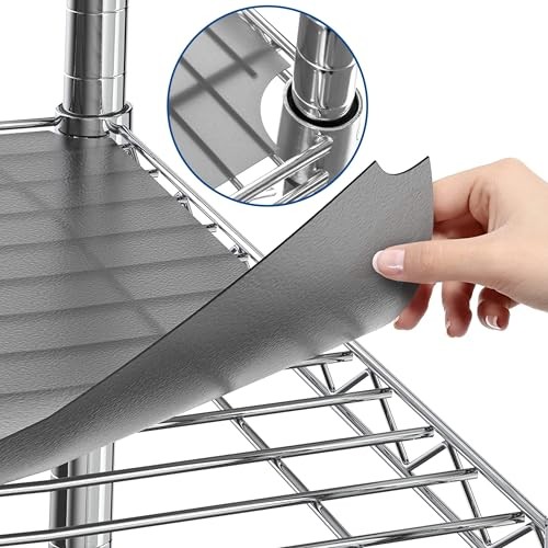 Wire Rack Covers: Plastic Shelf Liner Cover for Wire 18"x48" 4pcs Graphite