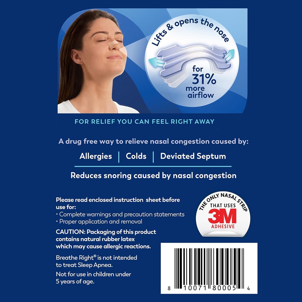 Nasal Strips, Clear Large Nose Strips, Snoring, Nasal Congestion, Deviated Se...