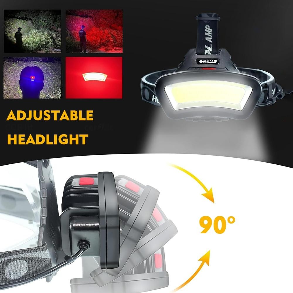 2X Waterproof Headlamp USB Rechargeable LED Head Torch Lamp Flashlight Camping