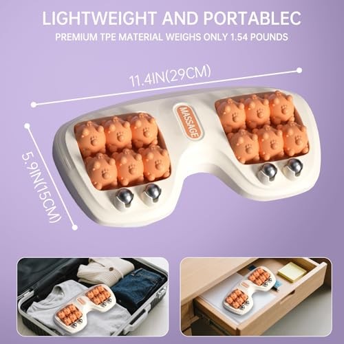Portable Double Foot Massage Roller, Three Massage Techniques for Orange