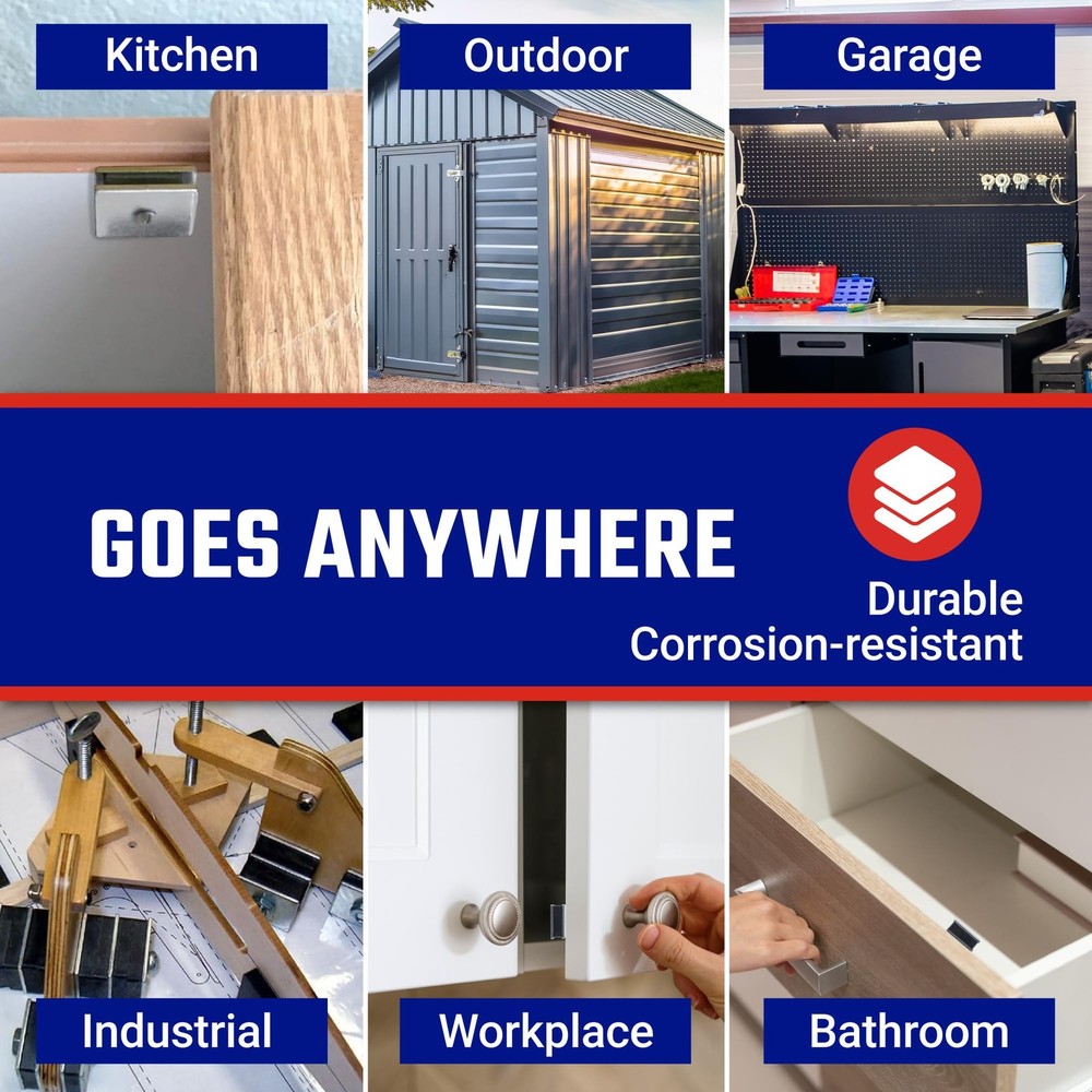 Master Magnetics CA41LWHX24 Magnet Fastener, Rectangular with Center Hole Zinc