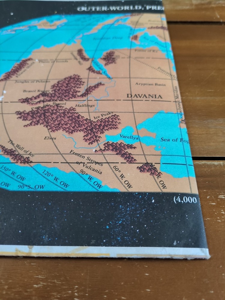 TSR 1990 Dungeons And Dragons Hollow World Outer-World Precataclysmic Map