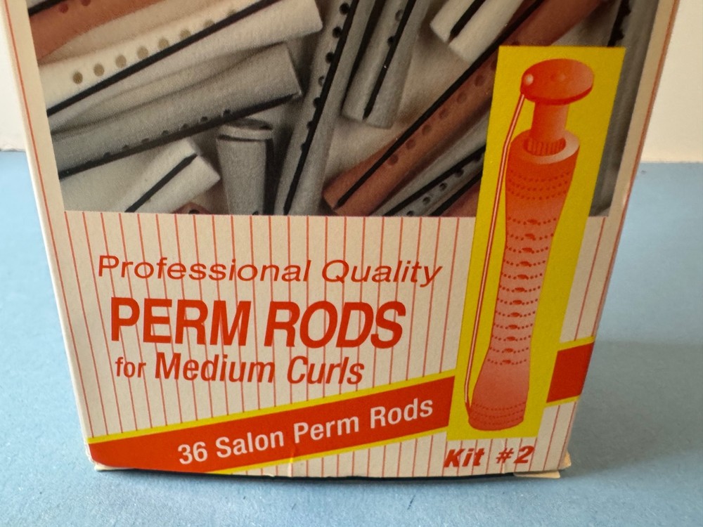 Vintage Pro Perm Medium Curl Rods Professional Quality 36 Salon Kit #2