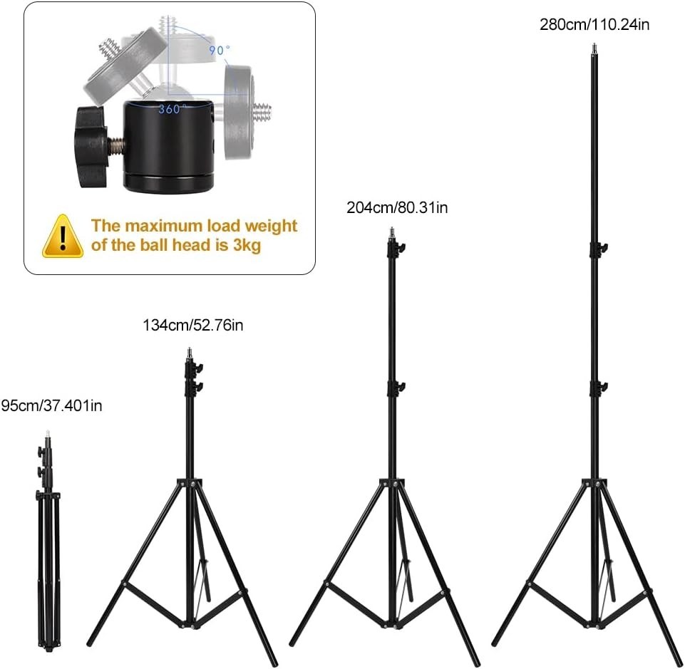 Professional Adjustable Light Stand 2.8m - Perfect for Studio & On-Site Use