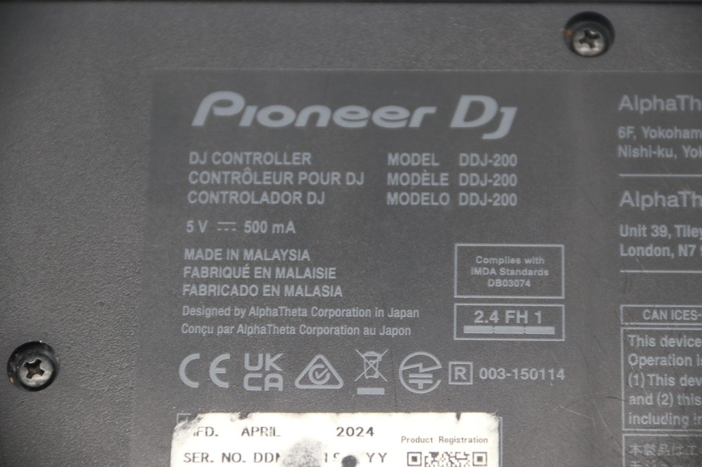 Pioneer DDJ-200 2-Channel Smart DJ Controller - Black