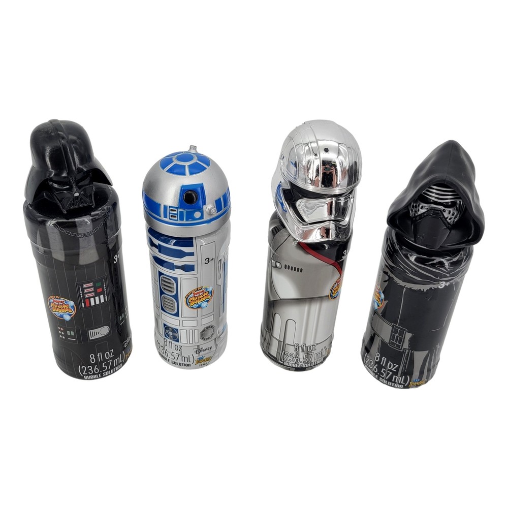 Star Wars Bubbles 4 Pack Darth Vader Kylo Ren Captain Phasma R2-D2 Bubble