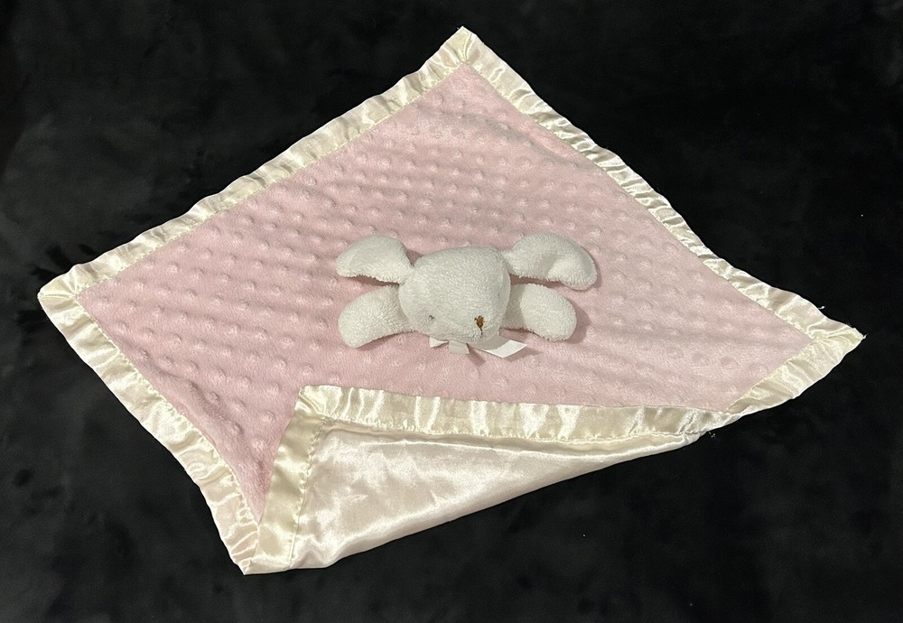 Blankets Beyond Bunny Rabbit Pink Satin Security Blanket Lovey Dot