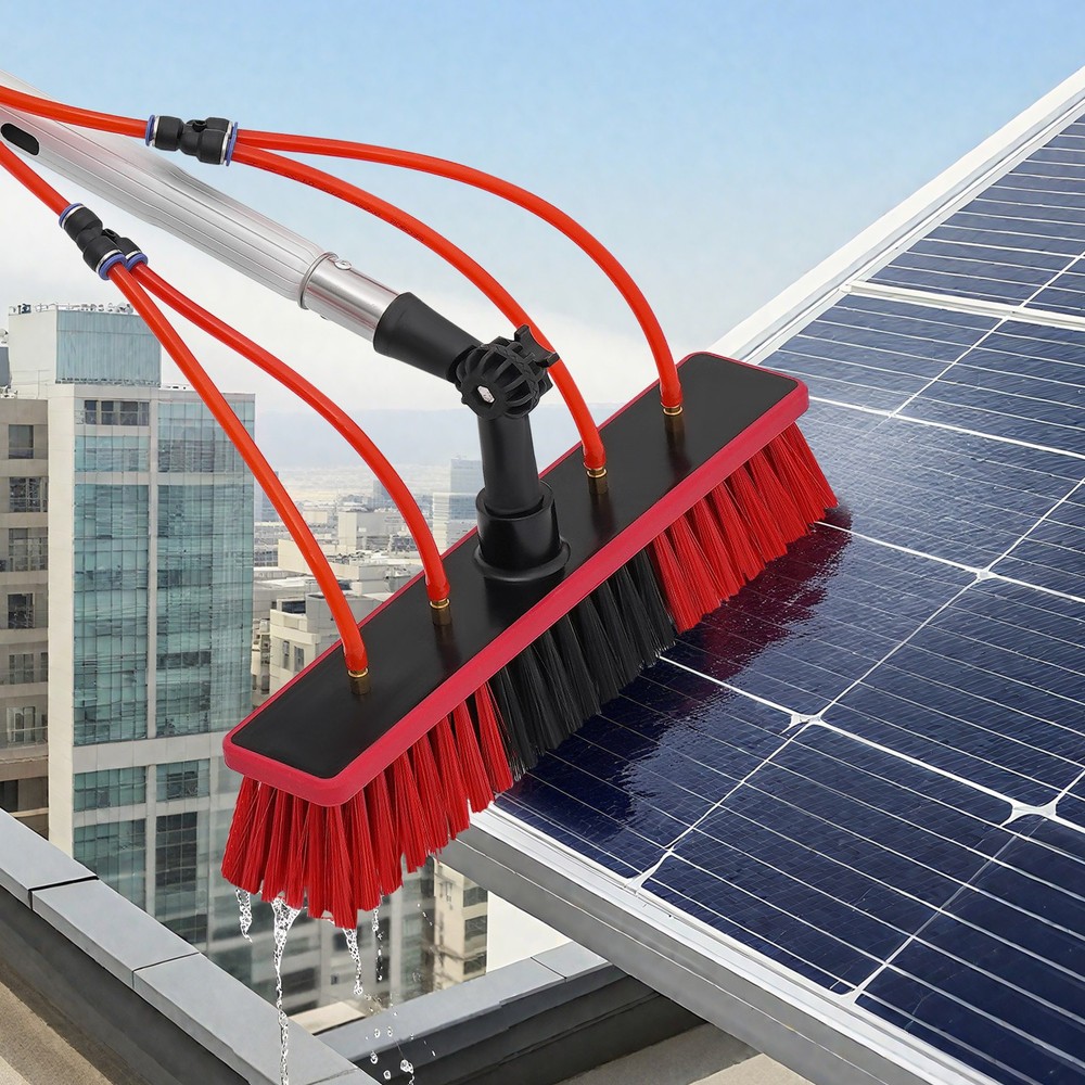 Solar Panel Cleaning Brush & Pole Kit Window Cleaner 10m Cleaning System