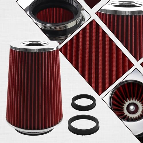 Universal Clamp-on Cone Air Filter Compatible wiht Three Different Size 3"