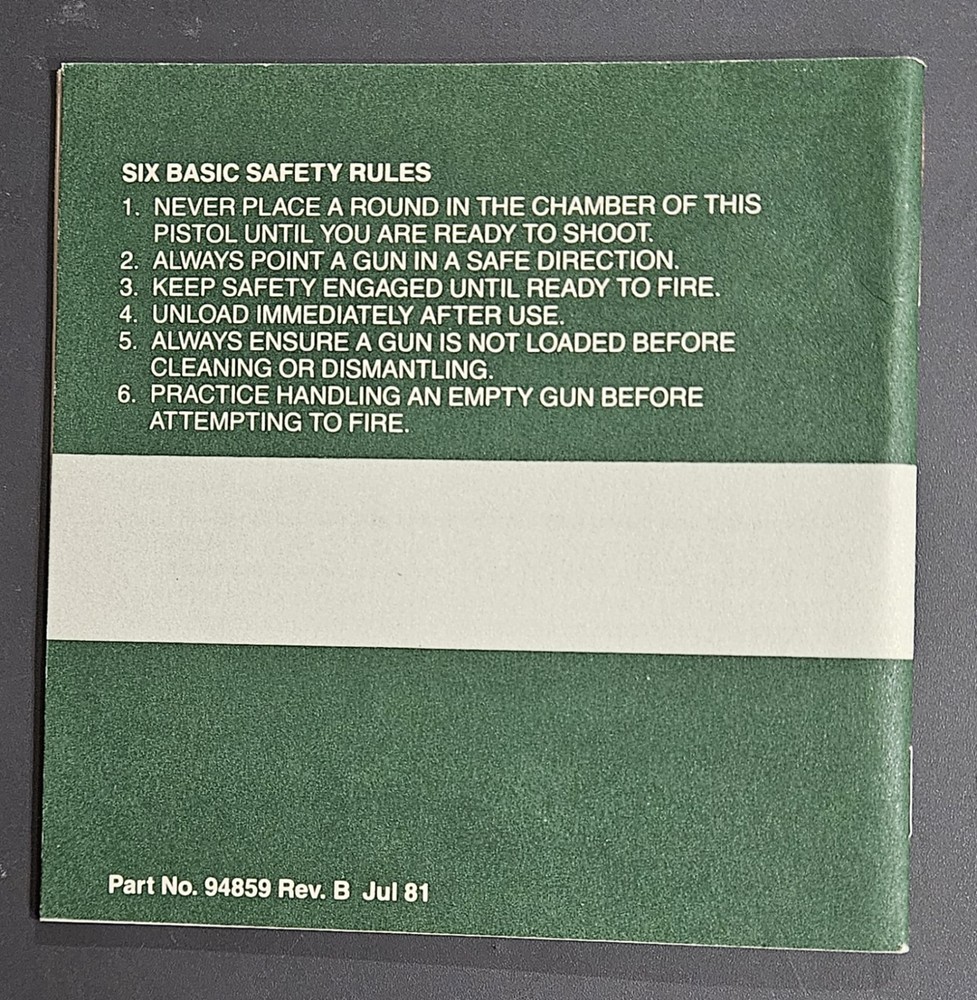 COLT 1978 OWNER'S INSTRUCTION MANUAL COLT COMBAT COMMANDER/COMMANDER LWT