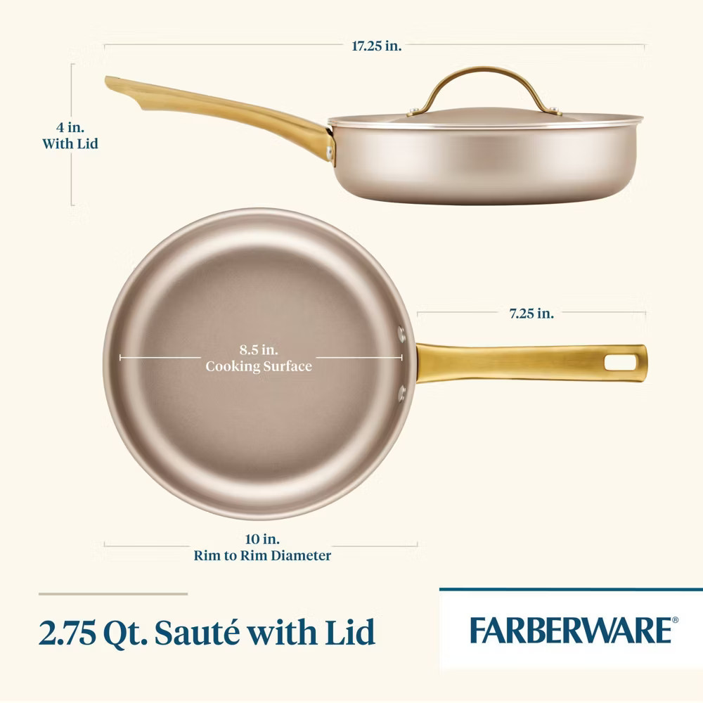 Farberware Radiant 2.75qt Nonstick Covered Saute Pan