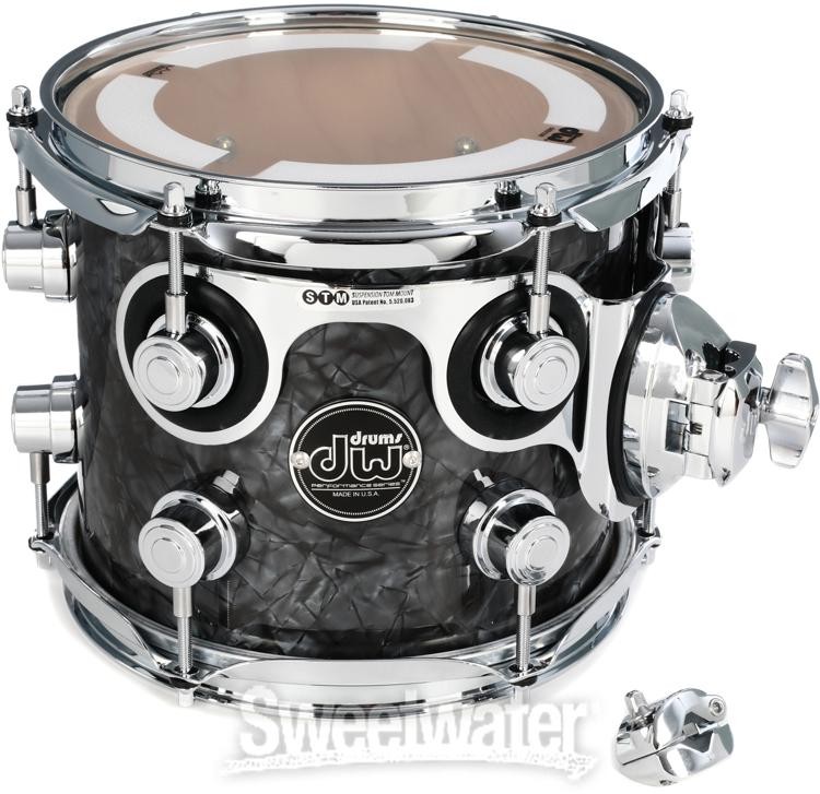 DW Performance Series Mounted Tom - 7" x 8" Black Diamond FinishPly