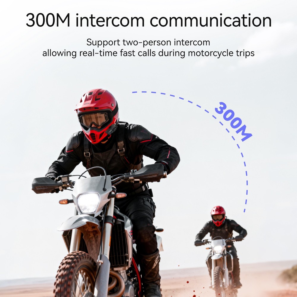ROCKBROS Motorcycle Bluetooth Headset,Helmet Speakers Waterproof Wireless 1 Pack