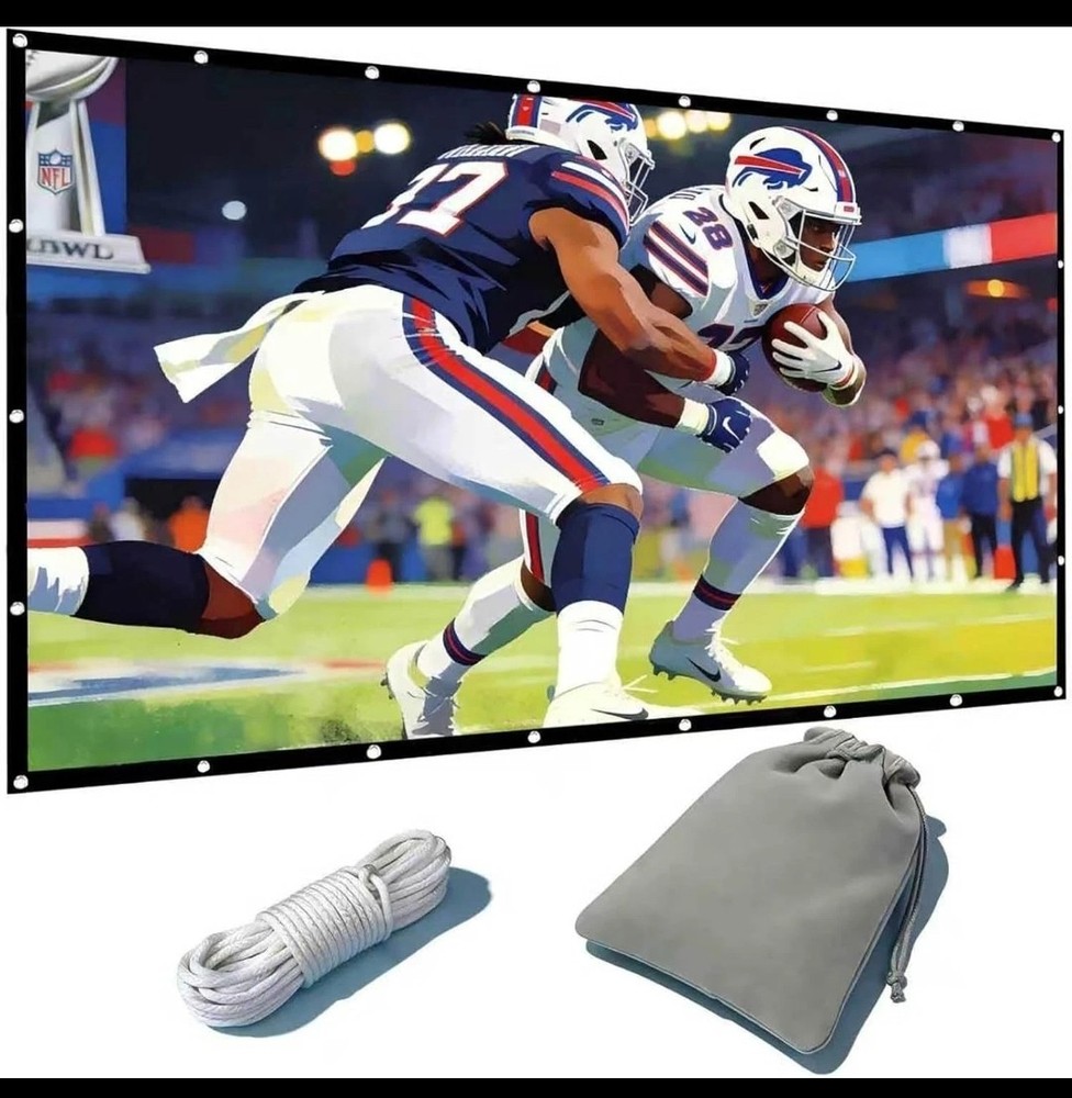 200" Giant Outdoor Projector Screen 16:9 Portable Thick Canvas Double Sided