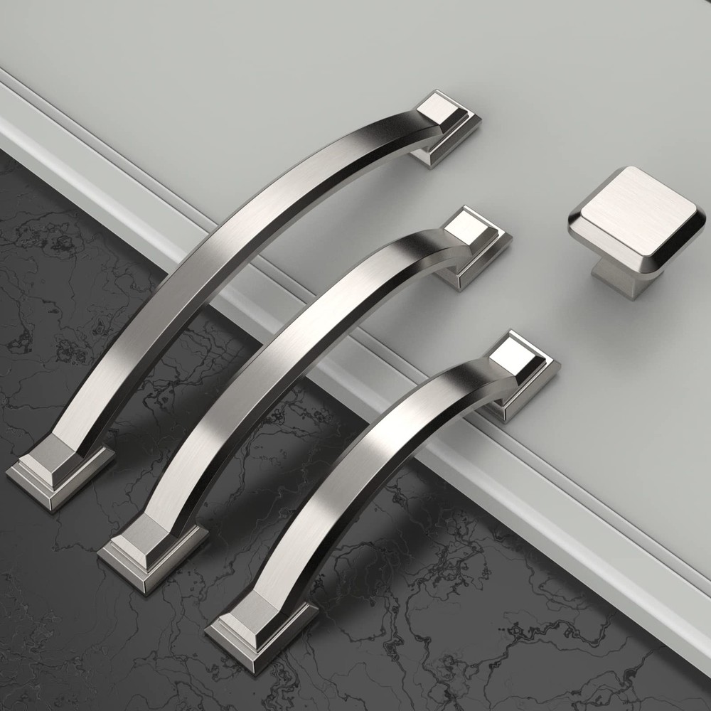 10 Pack Brushed Satin Nickel Cabinet Pulls 5 Inch(128mm) Hole Centers, Handle...